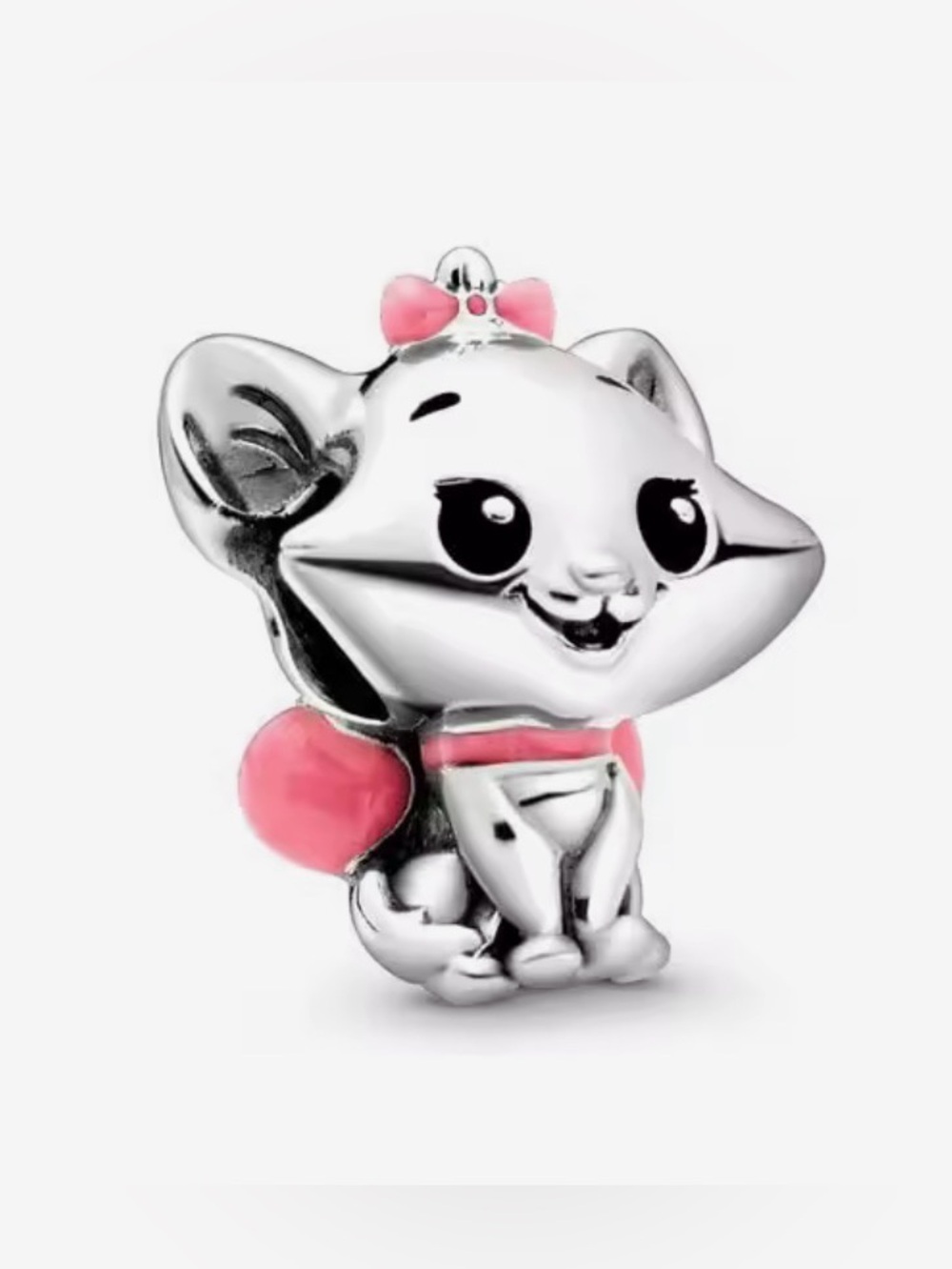 Silver & Pink Cat Disney Charm
